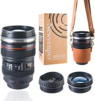 Camera Coffee Mug 304 Stainless Steel Insulated Travel Coffee Mug BPA Free Leak Proof with 2 Lids fo