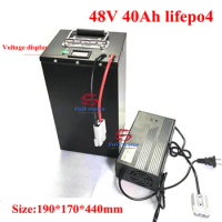 48V 40Ah Lifepo4 lithium battery BMS for 1000w 2000w Scooter bike tricycle boat backup power + 5A charger