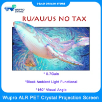 Wupro 100Inch Alr Pet Crystal Fixed Projection Screen CLR 0.7 Gain 16:9 Projection Screen For UST Ultra Short Throw Projector