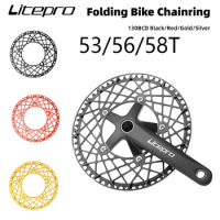 Litepro Folding Bike Chainring 130 Bcd Crown 53T 56T 58T Teeth Bicycle Chain Ring BMX Sprocket Rotor Crankset Cycling Dish Crown