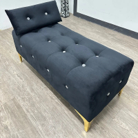 VC GOLD LEG+1 PILLOW BENCH CHAIR 3F VELVET LONG STOOL OTTOMAN SOFA Furniture compression sofa malays