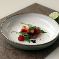 簡歐陶瓷餐具菜盤 家用創意個性純色餐盤水果盤圓早餐盤平盤湯碗