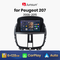 Junsun AI Voice Wireless CarPlay Android Auto Radio For Peugeot 207 207CC 2006 - 2015 4G Car Multimedia GPS 2din autoradio