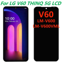 Original 6.8 For LG V60 LCD Display With Frame LG V60 ThinQ 5G LM-V600 Touch Screen Digitizer Assembly Replacement Parts