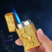Metal Relief Relief Butane Torch Lighter for Men, Cigarettes Lighter Gadgets, Smoking Accessories, New, 2021