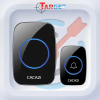 TARGET HOME CACAZI 300M Wireless Doorbell Waterproof Home Small Smart LED Light Calling Bell Remote 