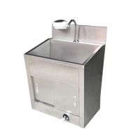 One person low backboard SUS304 stainless steel medical sink with gooseneck faucet