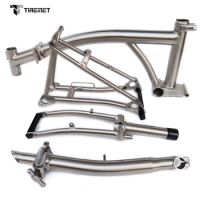 2022 Hot Sale Titanium Rear Triangle Fork Frame stem fit for Brompton Bike Width and front fork for C and Disc Break