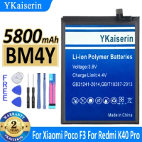 YKaiserin Replacement Phone Battery BM4Y For Xiaomi Poco F3 For Redmi K40 Pro K40 Pro 5800mAh + Free Tools