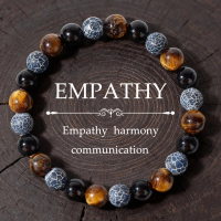 Symbol Empathy 8mm Beads Stone Bracelets Handmade Bangle Unisex Jewelry