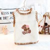Dog Pet Clothing Teddy Bear Knit Vests Sweaters for Dogs Clothes Cat Small Bear Embroidery Cute Winter Boy Yorkshire Accessories