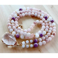 MN36762 Rainbow Moonstone Jasper Mala Necklace 108 Yoga Gift Mala Necklace Knotted Mala Yoga Jewelry Meditation Beads