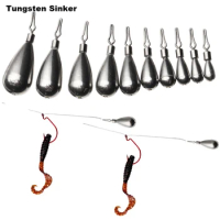 New Tungsten Sinkers 0.9g-14g Hook Connector Fishing Weights Sinkers For Bass Fishing Tackle Accessories