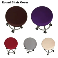 1pcs Round Chair Cover Bar Stool Cover Elastic Seat Cover Home Chair Slipcover Floral Dining Office chair Anti-Dirty Seat Covers