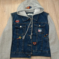 Used DA+PP size L Demin jacket with hood เสื้อแจ็กเก็ตยีนส์พร้อมฮู้ด