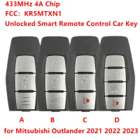 KEYECU Smart Proxi Remote Control Car Key With 2 3 4 Buttons 433MHz 4A Chip for Mitsubishi Outlander 2021 2022 2023 Fob KR5MTXN1