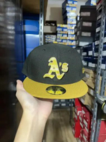 LIMITED EDITION SNAPBACK NEW ERA 5950 OAKLAND ATHELTICS HAT ON FIELD LOW BLACK / MEN ORIGINAL 607508