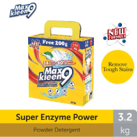 New Trend Maxkleen 9 Super Enzyme Powder Detergent (3kg) [Free 200g]
