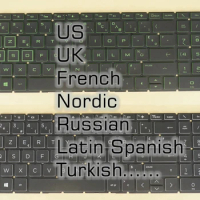 US UK French Nordic Russian Latin Spanish Turkish Keyboard for HP Pavilion Gaming 15-CX0000 15-DK000 15-EC000 16-A0000, Backlit