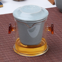 玻璃紅茶壺單壺家用泡茶器沖茶水壺沏茶具汝窯小型普洱專用分離式