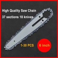 6 Inch 1/4LP.043 37DL Chain And Guide Plate Set Mini Chainsaw Replacement Cordless Electric Saw Chain Wood Cutting Sharp Chains
