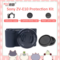 Soft Silicone Case Cover Camera Bag for Sony ZVE10 Camera Accessories With Camera Body Cap Lens Rear Cap Protect kit Sony ZV-E10