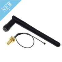 2.4GHz 3dBi WiFi 2.4g Antenna Aerial RP-SMA Male Wireless Router + 10cm PCI U.FL IPX to RP SMA Male Pigtail Cable ESP8266 ESP32