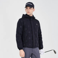 【Munsingwear】企鵝牌 男款黑色企鵝趣味可拆帽羽絨外套 MGUL6605