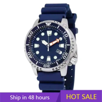 Original Brand Ecology-Drive Watch Male Eco-Drive Series Black Plate Sports Diving Watch Silicone Luminous Men's Watch BN0150