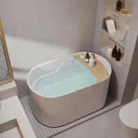 【破損包賠】小戶型坐式日式深泡家用浴缸獨立成人泡澡可移動小型亞克力浴盆
