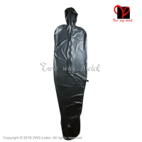 Black vacuum Latex catsuit With hood opne nose leotard Back zipper Rubber jumpsuit Catsuit bodysuit body suit CQ-020 plus size