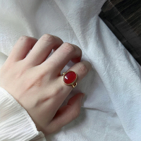 【KT DADA】925 純銀戒指 瑪瑙戒指 可調式戒指 復古戒指 婚禮小物 女友禮物 女生禮物 母親節禮物 戒指
