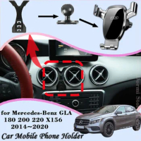 Car Mobile Cell Stand for Mercedes-Benz GLA 180 200 220 X156 2014~2020 Air Vent Clip Phone Bracket Gravity Holder Accessories