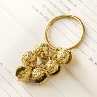 黃銅鈴鐺鑰匙扣掛件創意個性汽車鏈男女包包鎖匙圈環網紅掛飾