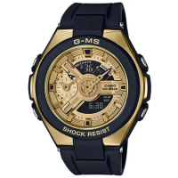 BABY-G 都會優雅雙顯女錶 樹脂錶帶 金色錶面 防水100米 世界時間 MSG-400G-1A2