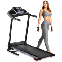 Folding Treadmill - Foldable Home Fitness Equipment with LCD for Walking &amp; Running - Cardio Exercise Machine