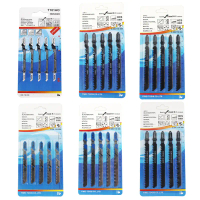 5 Piece Jig Saw Blade Set for Wood & Metal, Assorted, Woodworking, T244D Power Tool Saw Blades