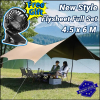 [Hot Sale ] Free GifeNEW Flysheet Full Set 4.5x6M Camping Tent Waterproof BIG Flysheet Sunshade Flys