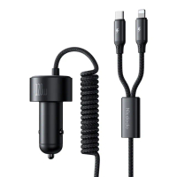 【Mcdodo麥多多】CC037 120W USB-A+USBC+C線+L線四合一彈簧數據線車載充電器