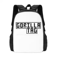 Gorilla Tag Pattern Design Bagpack School Bags Vr Monkey Gorilla Tag Pro Jmancurly Banana Ape Gorilla Tag Mods Gamer Funny Cool
