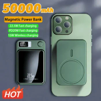 50000mAh Magnetic Portable Power Bank 22.5W Wireless Fast Charging For IPhone 13 14 Samsung Huawei Xiaomi Mini Powerbank