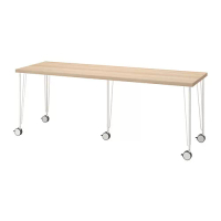 LAGKAPTEN/KRILLE 書桌/工作桌, 染白橡木紋/白色, 200x60 公分