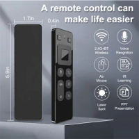 2 in 1 Air Mouse Voice Control RGB Backlight 2.4G Wireless Air Mouse Remote Control with 6-axis Gyroscope for Android Windows