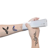 Portable PrintPen Handheld Printer Inkjet Pen Tattoo Printing Machine Compatible with Android/iOS Smartphone for All Surfaces