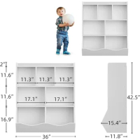 Three-Tier Kids Bookshelf and Bookcase for Storage Books and Toys Toy Storage Cabinet for Kid's Bedroom Children's Toys Shelf