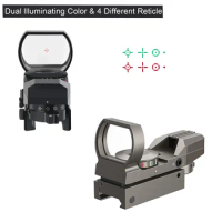 Tactical Riflescope 1x22x33mm Reflex Red Green Dot Sight Holographic Illuminated 4 Reticles Sight for 11/20mm Picatinny Rail