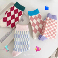 สินค้าดี  (พร้อมส่ง)ถุงเท้ายาว Cozy day socks  มี 4 สีให้เลือก ผ้า cotton ใส่สบาย ระบายอากาศ ไม่อับช