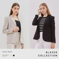 VALINO LADIES Blazer Wanita (Hitam & Cream) Hitam,12