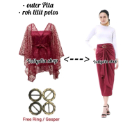 rok lilit polos+outer Pita kebaya cantik kebaya breameid lamaran Wisuda kekinian