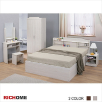 哥倫布4件套房組(2色)  雙人床/床頭櫃/化妝桌椅/雙門衣櫥【BE237】RICHOME
